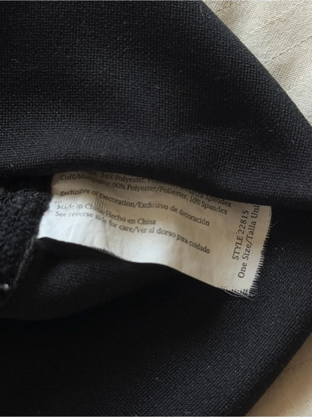 Black Beanie Hat with Ponytail Opening